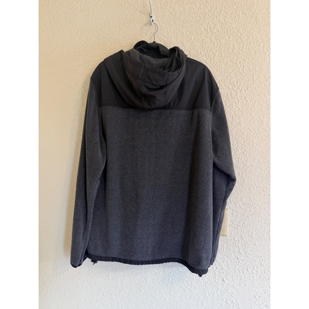 Aeropostale Mens XXL Quarter Zip Fleece Hoodie Colorblock Grey Black AERO NY - Picture 8 of 8